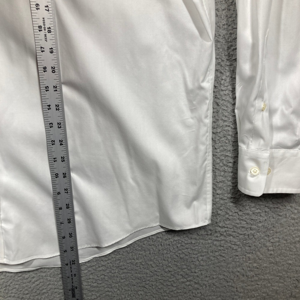Lauren Ralph Lauren Dress Shirt Mens 2XL White Herringbone Stretch Regular FLAWS - Picture 5 of 11